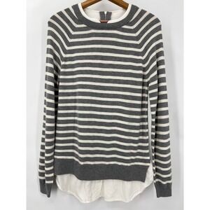 Joie Womens S Striped Sweater Top Wool Viscose Pullover Heritage Preppy Soft